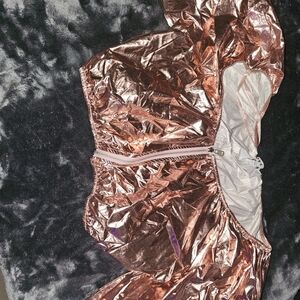 Love Rose Gold Metallic Crop Top